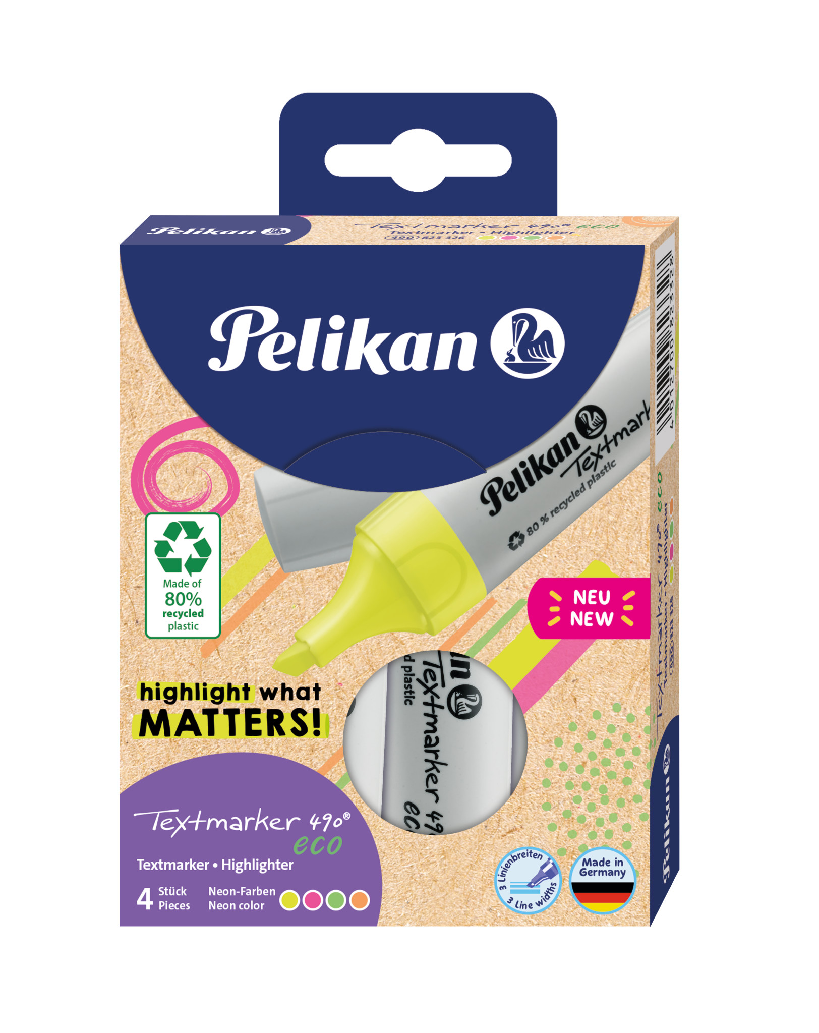 Zvýrazňovač 490 eco NEON 4 ks Zvýrazňovač 490 eco NEON 4 ks