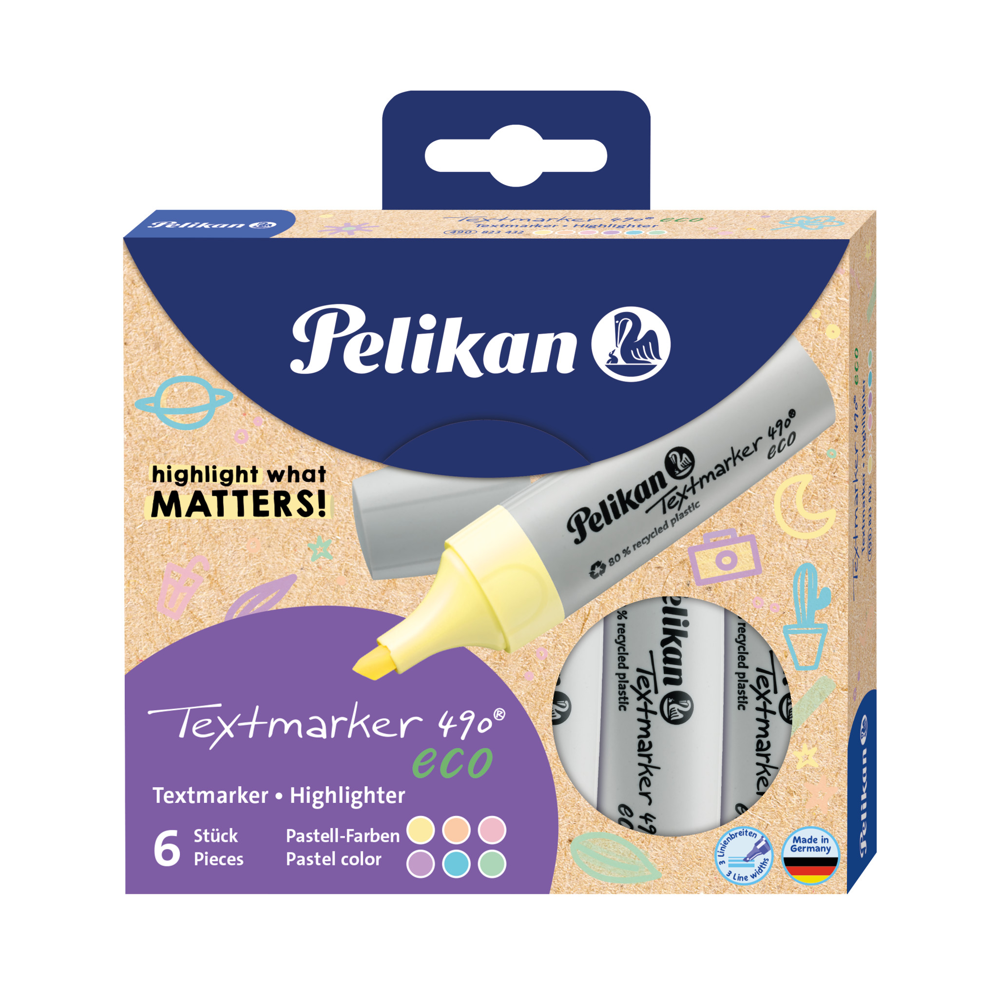 Zvýrazňovač 490 eco 6 ks mix pastel Zvýrazňovač 490 eco 6 ks mix pastel