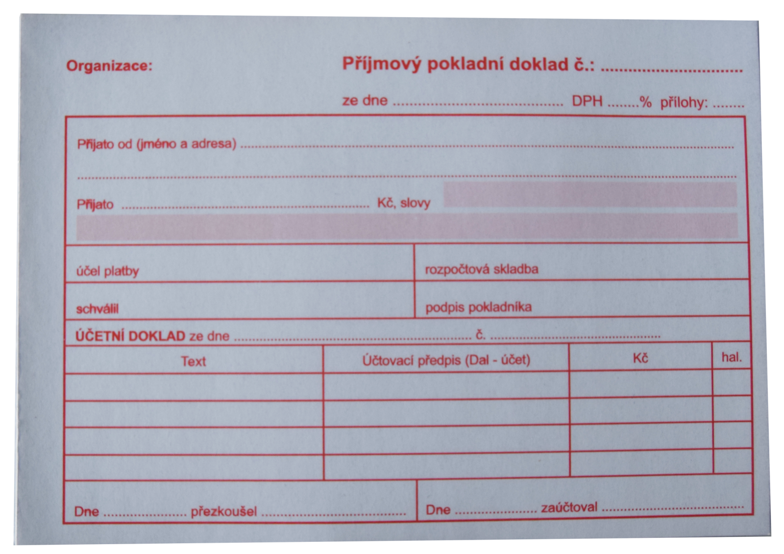 Príjmový pokladničný doklad aj pre podvojné účtovníctvo Príjmový pokladničný doklad aj pre podvojné účtovníctvo