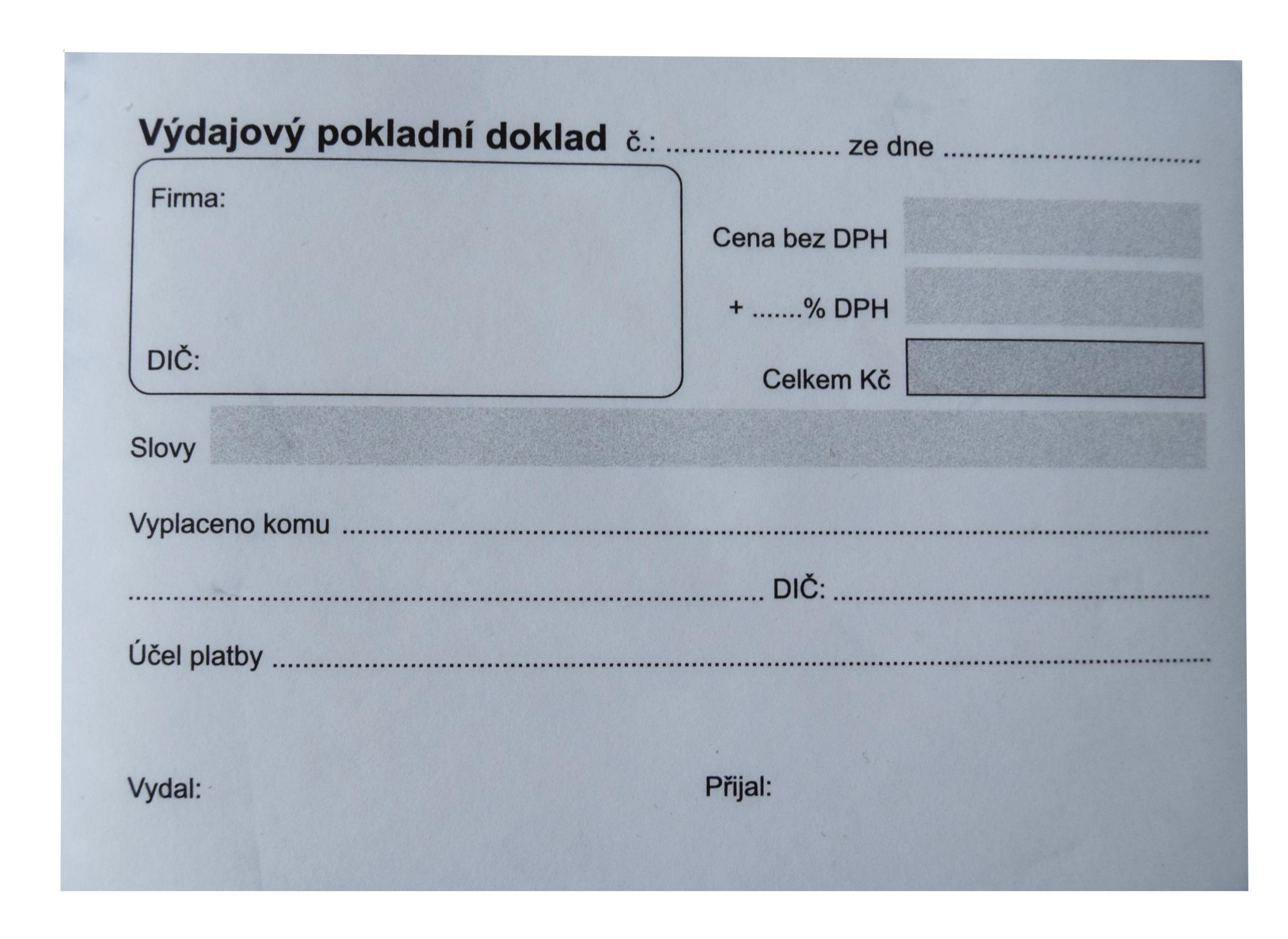 Výdajový pokladničný doklad A6 Výdajový pokladničný doklad A6