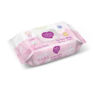 Ponuka - Cena - Predaj Detské vlhčené utierky BABY LIFE s uzatvárateľným klipom ružové - 70ks