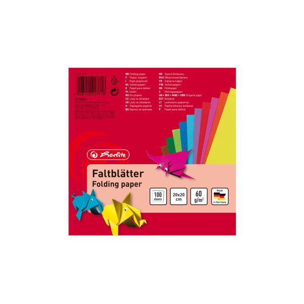 Herlitz - Farebné papiere 20x20 cm
