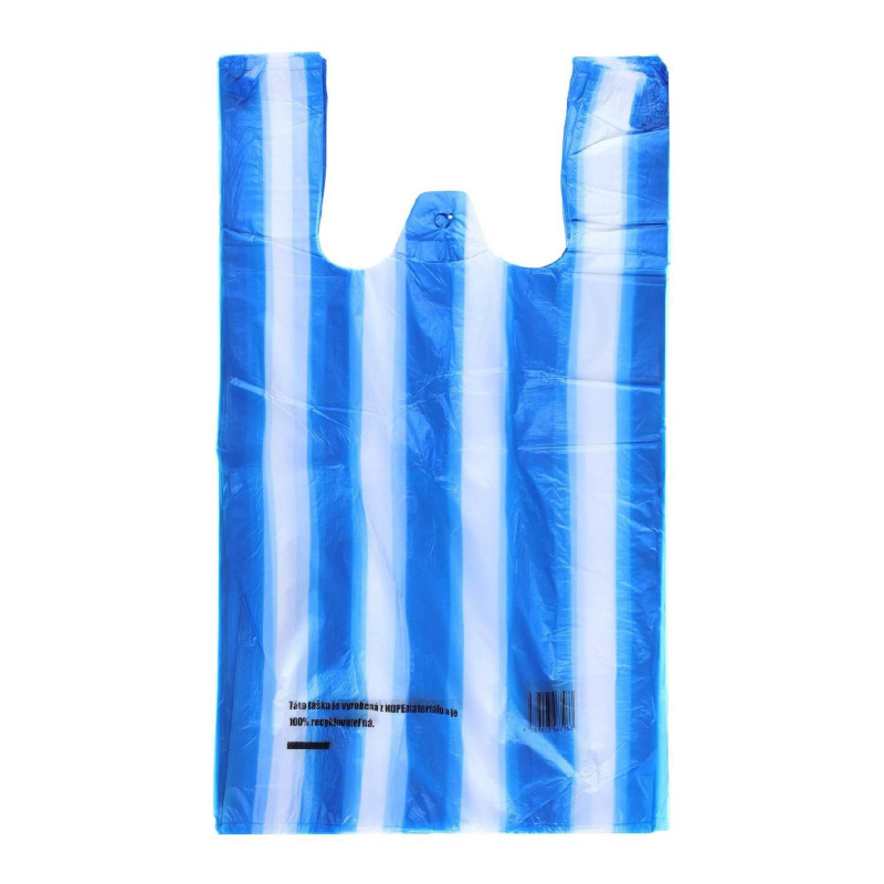 HDPE taška 10kg 30+18x55/100ks pruhovaná modrá Ponuka - Cena - Predaj HDPE taška 10kg 30+18x55/100ks pruhovaná modrá