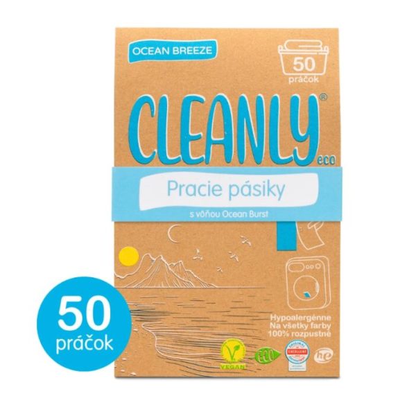 Pracie pásiky Ocean Breeze CleanlyEco 50 praní – ekologický prací prostriedok so sviežou morskou vôňou, bez plastu, vyrobený na Slovensku