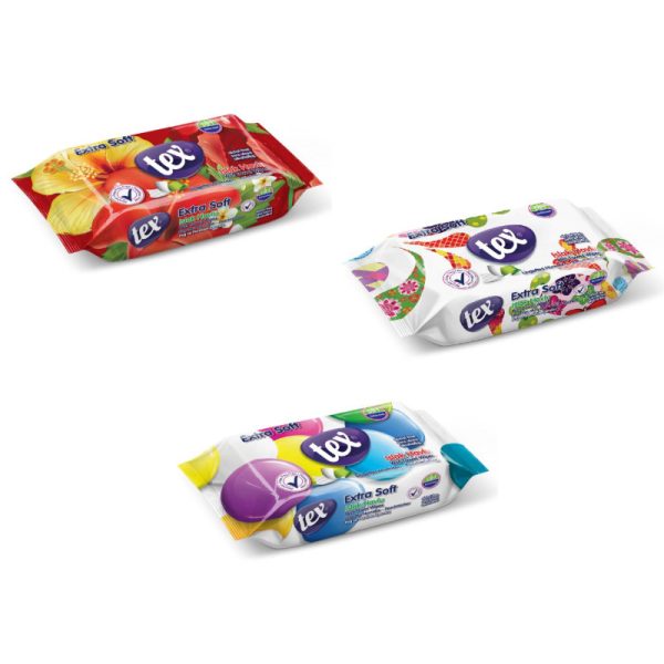 Ponuka - Cena - Predaj TEX hygienické vlhčené utierky Soft color mix – 60 ks