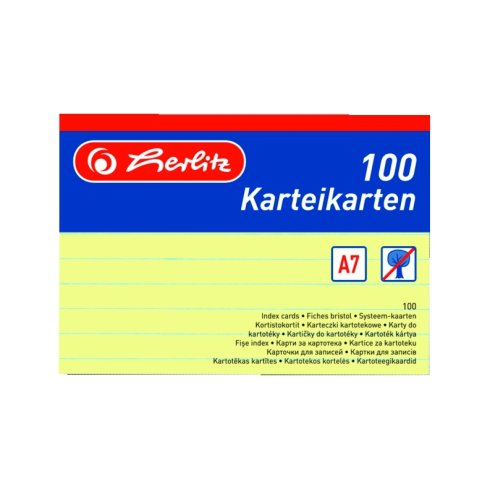 Herlitz - Karty do kartotéky A7 Herlitz - Karty do kartotéky A7
