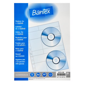 Bantex - Obal prospektový na CD - double Bantex