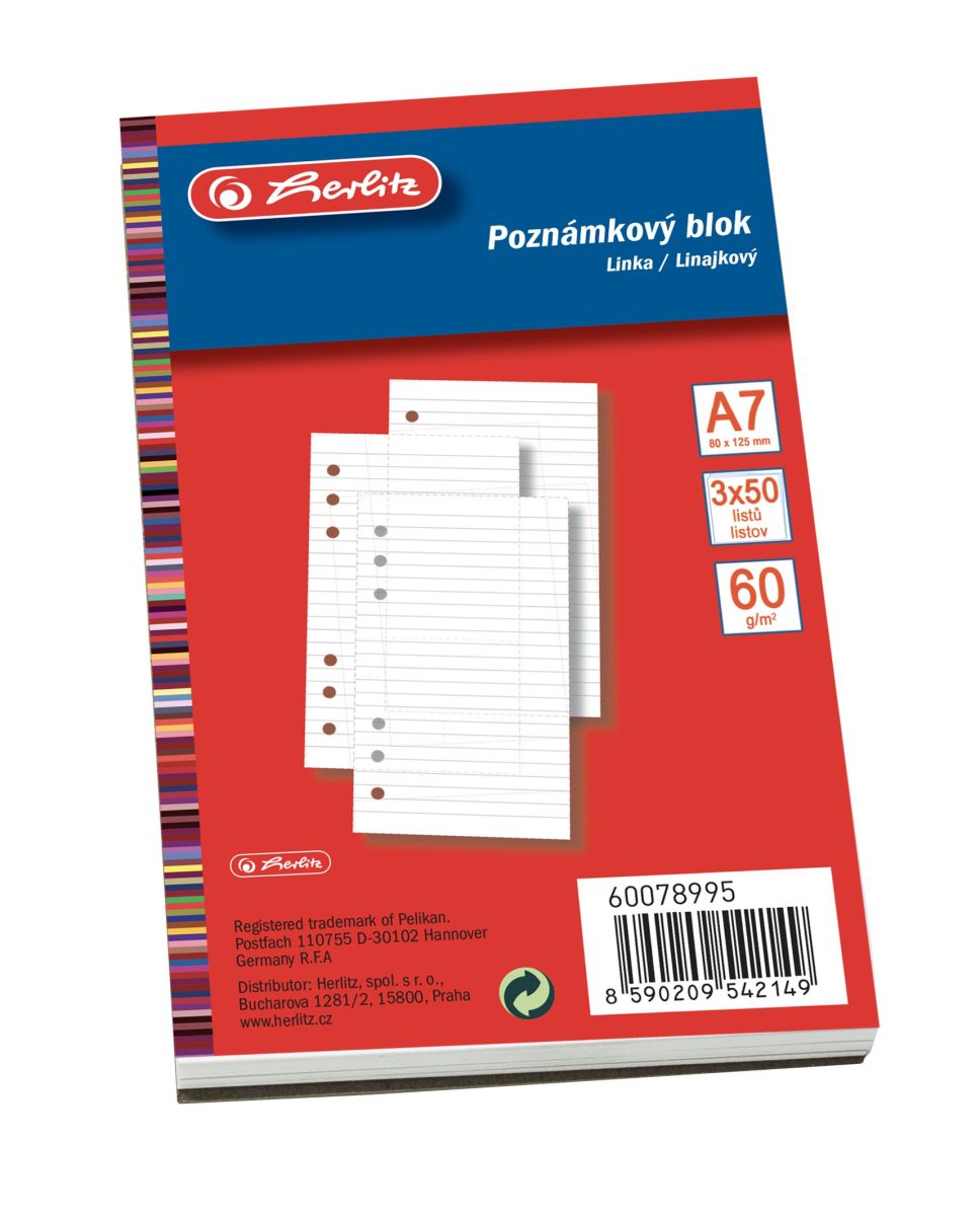 Herlitz - Náplň TP A7 blok 3 ks Herlitz - Náplň TP A7 blok 3 ks