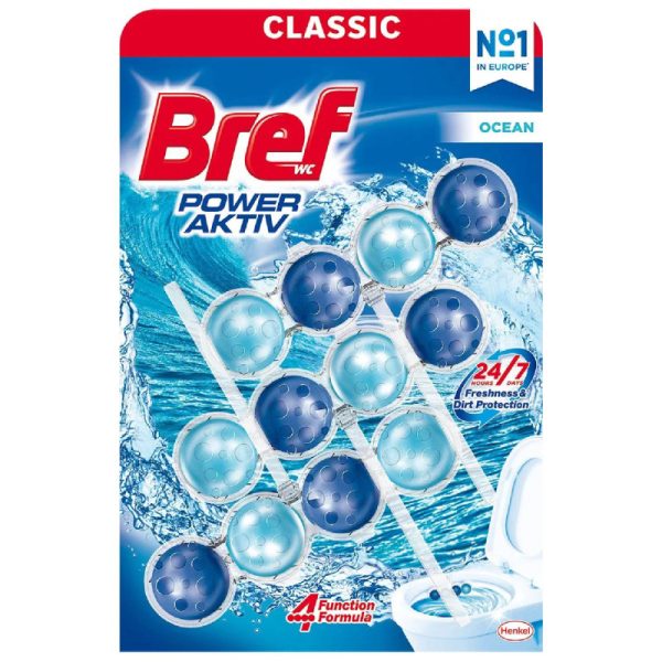 Ponuka - Cena - Predaj BREF wc blok  Power Aktiv Ocean 3 × 50 g