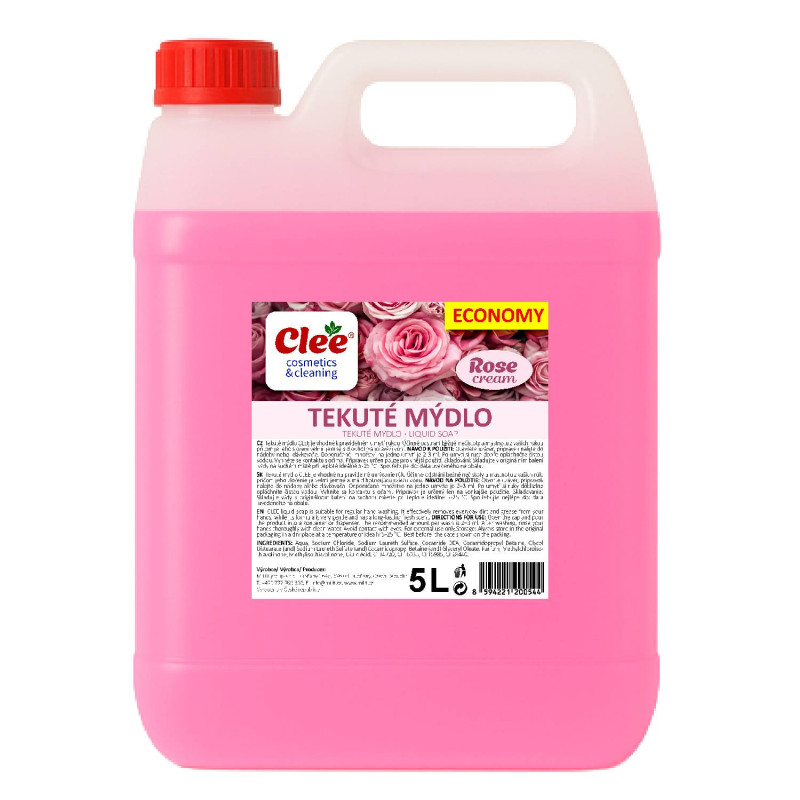 CLEE Tekuté mydlo ROSE cream 5L Ponuka - Cena - Predaj CLEE Tekuté mydlo ROSE cream 5L