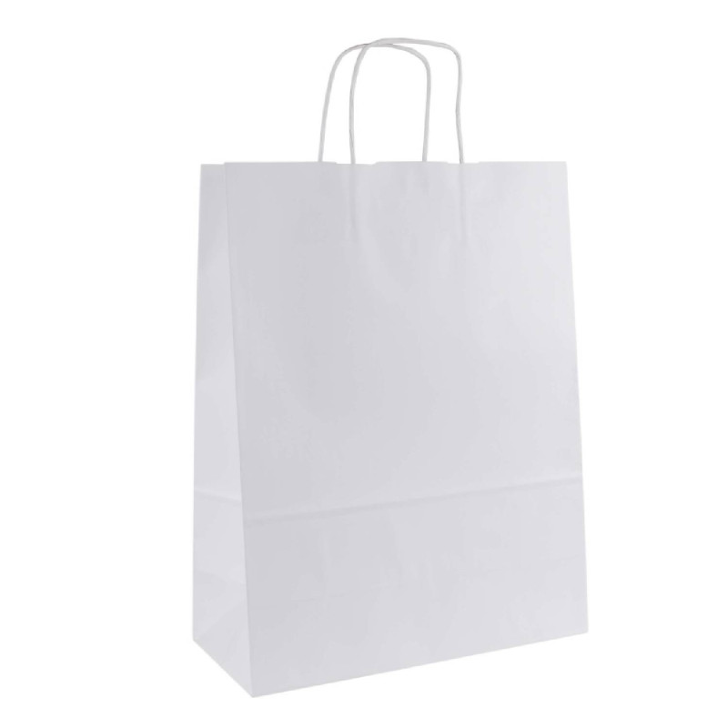 Papierová taška biela s papierovým motúzom 250x150x290cm - 50ks Ponuka - Cena - Predaj Papierová taška biela s papierovým motúzom 250x150x290cm - 50ks