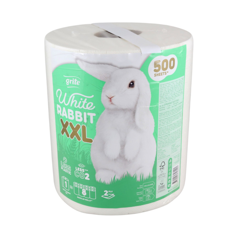Papierová utierka kuchynská GRITE White Rabbit XXL 100% celulóza 2vrst. 1ks Ponuka - Cena - Predaj Papierová utierka kuchynská GRITE White Rabbit XXL 100% celulóza 2vrst. 1ks
