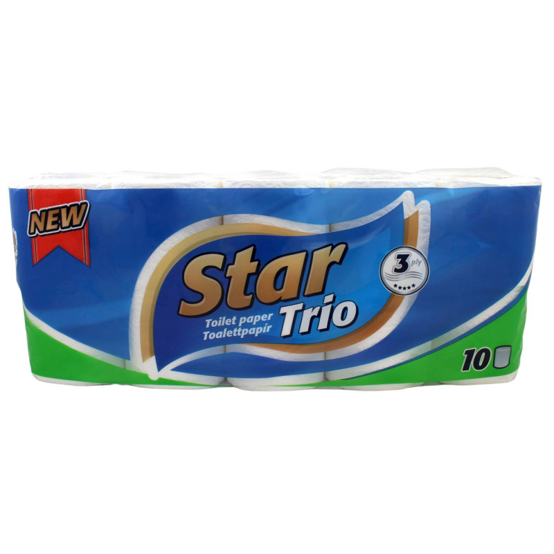 Toaletný papier Star Trio 100% celulóza Ponuka - Cena - Predaj Toaletný papier Star Trio 100% celulóza
