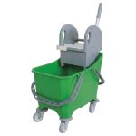 Ponuka - Cena - Predaj Upratovací vozík so žmýkacím lisom 24L - zelený