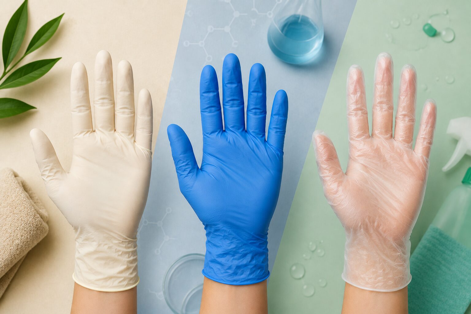 aké rukavice vybrať latex nitril vinyl