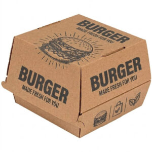 Ponuka - Cena - Predaj Burger Box hnedý 1-dielny s potlačou 130x130x110 mm - 50ks