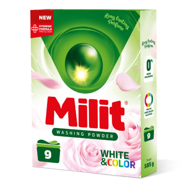 Ponuka - Cena - Predaj MILIT prací prášok WHITE & COLOR 585g - 9PD