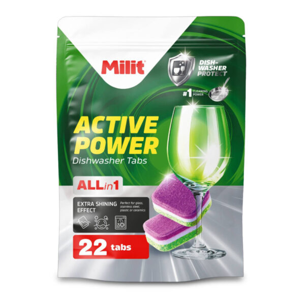 Ponuka - Cena - Predaj Milit Activ Power tablety do umývačky riadu ALLin1- 22ks