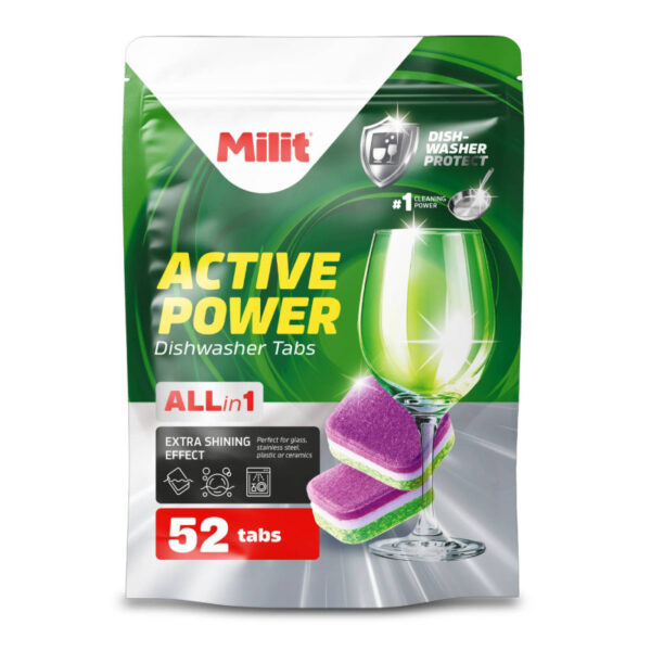 Ponuka - Cena - Predaj Milit Activ Power tablety do umývačky riadu ALLin1 - 52ks