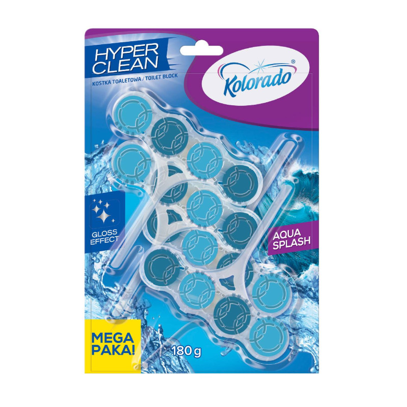 WC blok Kolorado Hyper Clean AQUA SPLASH 4x45g Ponuka - Cena - Predaj WC blok Kolorado Hyper Clean AQUA SPLASH 4x45g