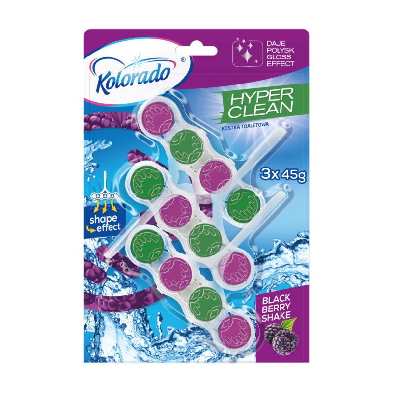 WC blok Kolorado Hyper Clean BLACKBERRY SHAKE 3x45g Ponuka - Cena - Predaj WC blok Kolorado Hyper Clean BLACKBERRY SHAKE 3x45g
