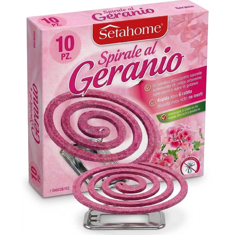GERANIO - repelentné špirály 10ks + stojan Geranio repelentné špirály proti hmyzu