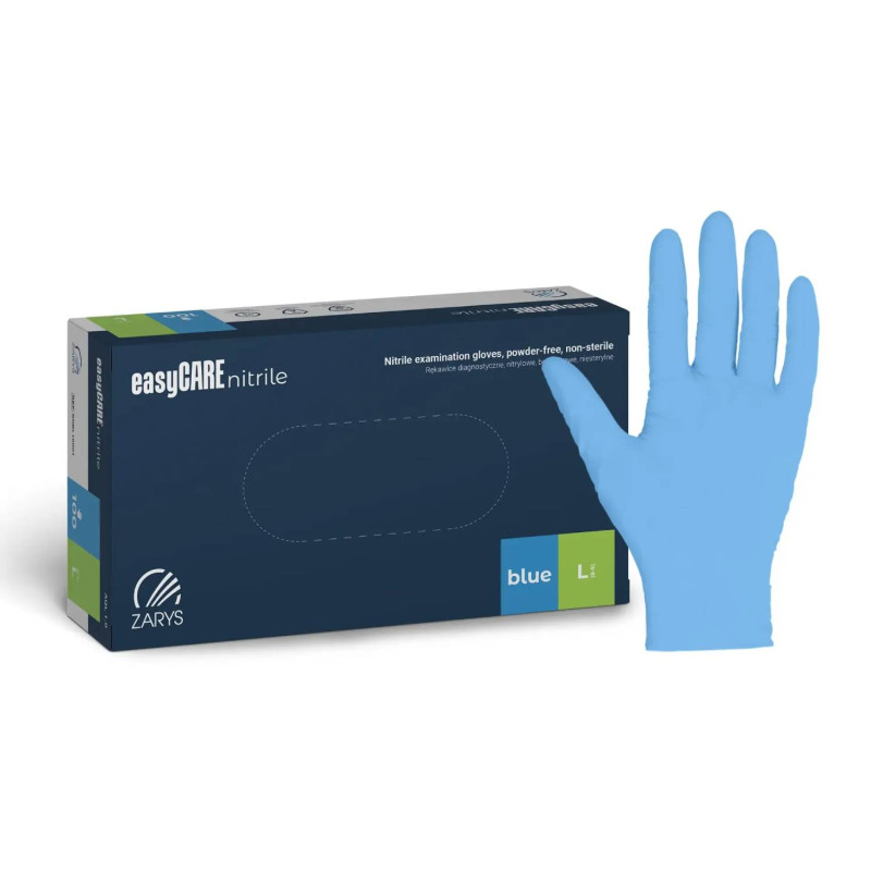 Nitrilové rukavice jednorázové easyCARE - modré L 100ks nitrilové rukavice jednorazové L 100 ks easyCARE modré