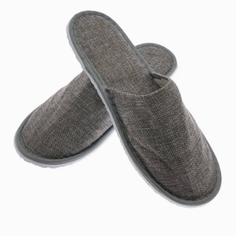Hotelové papuče melírované šedé/imitácia ľanu s extra mäkkou stielkou - 1pár Ponuka - Cena - Predaj Hotelové papuče melírované šedé/imitácia ľanu s extra mäkkou stielkou - 1pár